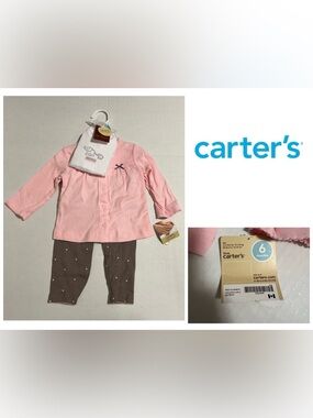 🆕CARTER’S - 6M - NWT - INFANT GIRLS 3PC ELEPHANT SET